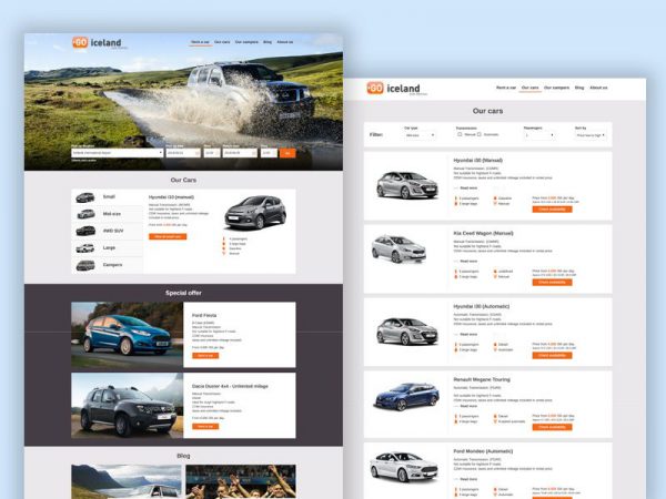 thiết kế web cho thuê xe ô tô