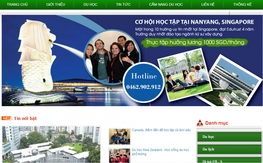 thiết kế website du học – visa tại Đà Nẵng