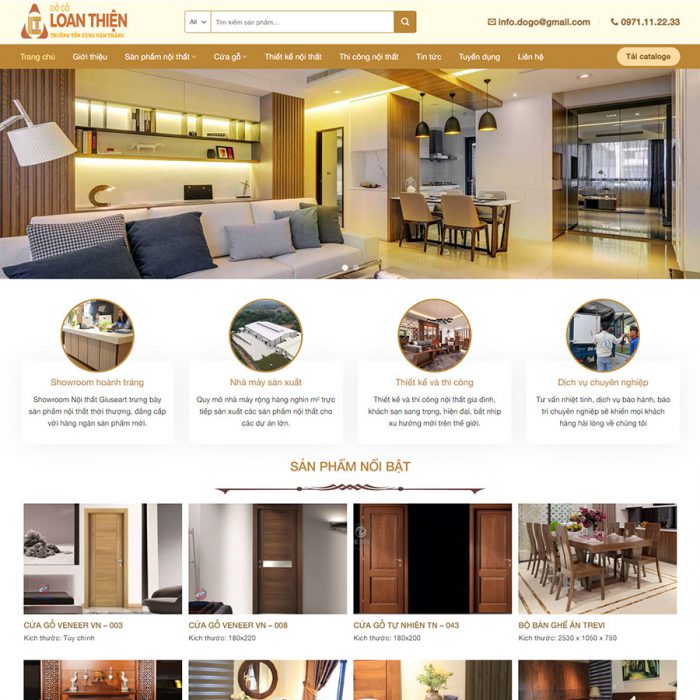 Mẫu thiết kế website nội thất - Mẫu 1