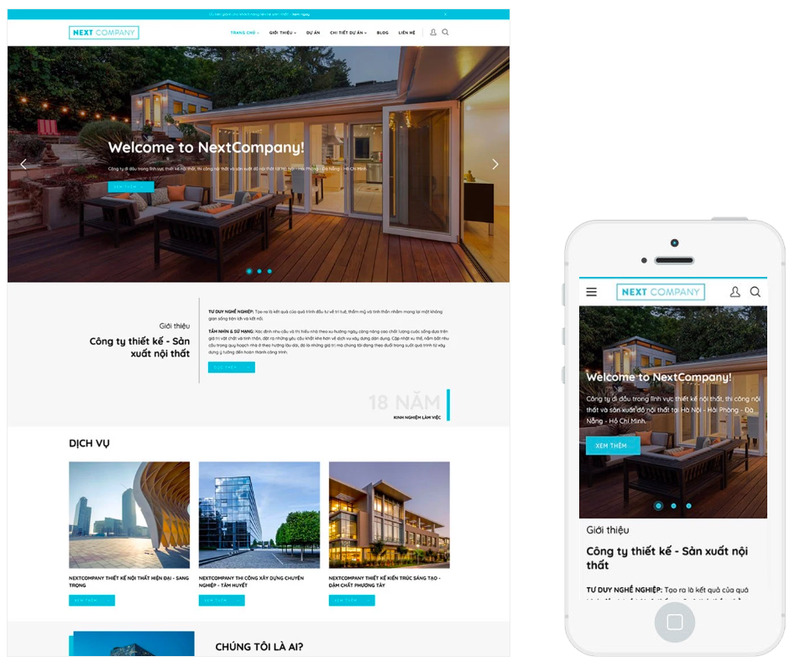 Ý tưởng thiết kế website bất động sản Next Company