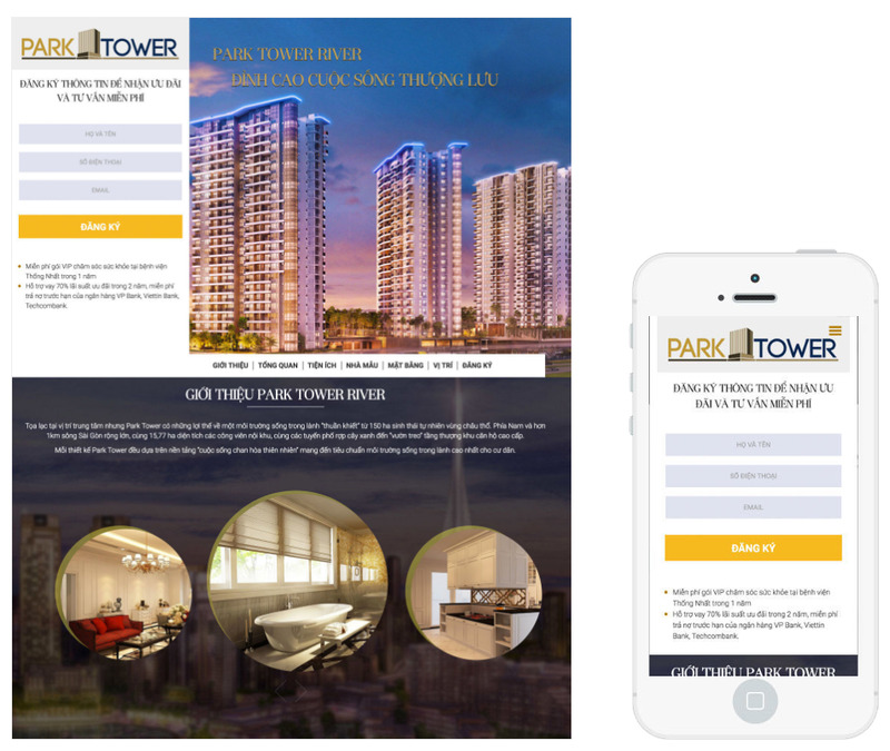 Ý tưởng thiết kế website bất động sản Park Tower