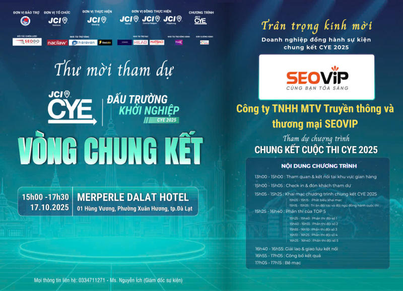 SEOViP đồng hành cùng chung kết cuộc thi CYE 2025 – Đấu Trường Khởi Nghiệp