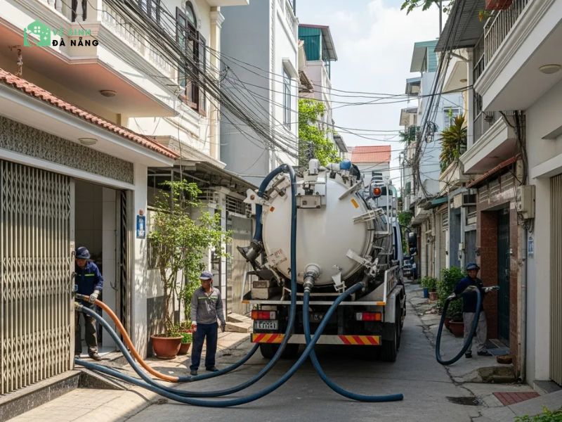Dịch vụ hút hầm cầu tại Đà Nẵng uy tín, chuyên nghiệp